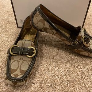 Coach Sharin Brown/Tan Driving Moccasins Loafer Size 6.5